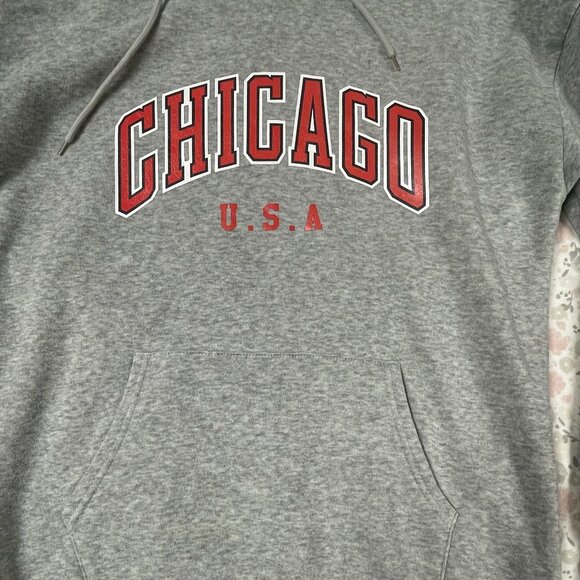 SHEIN Hoodie Sweatshirt "Chicago USA" - Heather Gray - Women's Medium - GUC - Picture 2 of 14